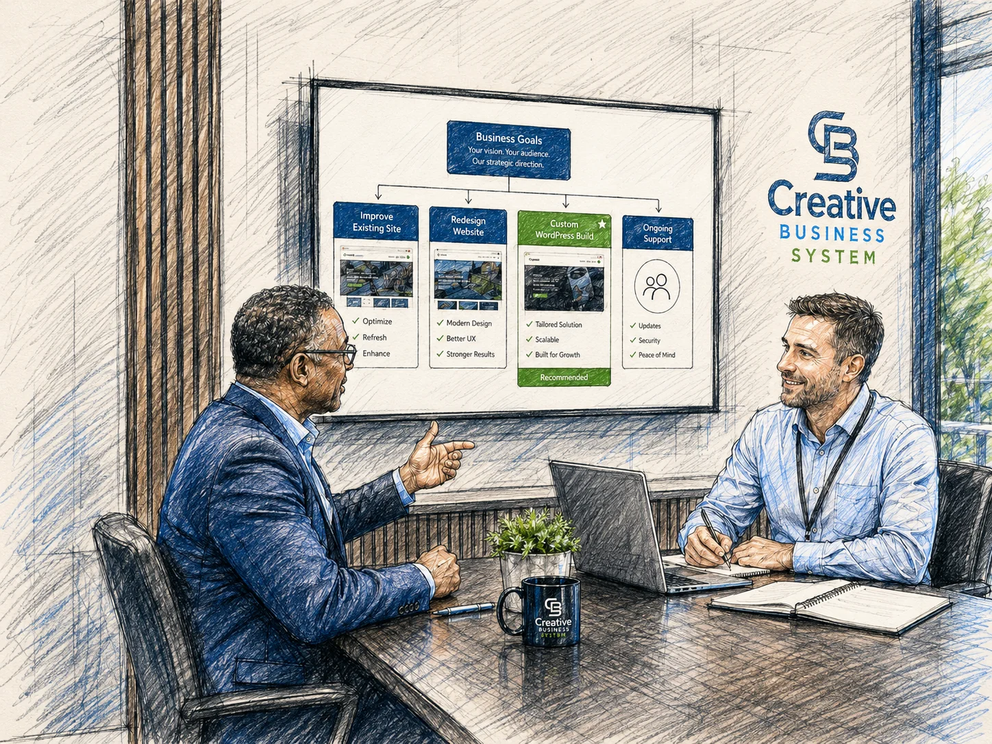 Team working together on a project in a collaborative office space